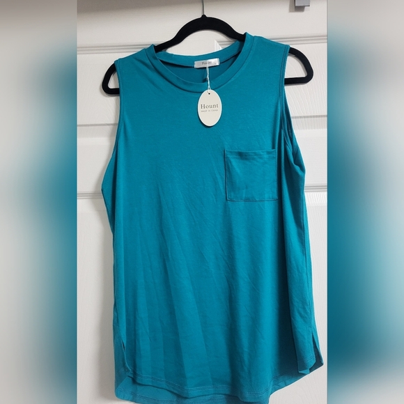 Hount - NWT - Women's Teal Sleeveless Summer Top - Size L - Picture 1 of 3